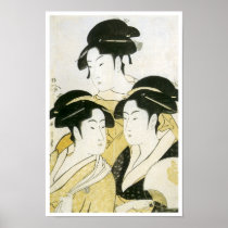 Three Beauties, Utamaro, 1790s Print
