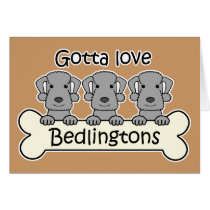 Three Bedlington Terriers cards