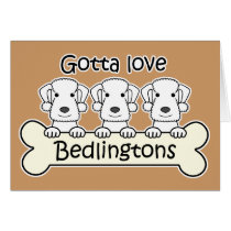 Three Bedlington Terriers cards