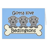 Three Bedlington Terriers Cards