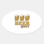 Three Beer Queer (2) Oval Stickers