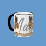 Three Belgian Malinois with breed name Mug mugs