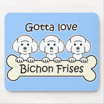 Three Bichon Frises mousepads