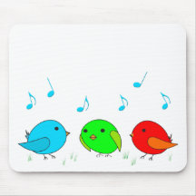 three birdies singing mouse pads