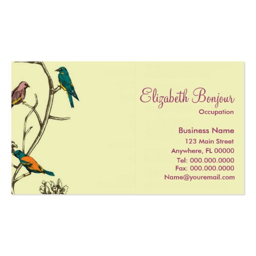 Three Birds Talking ~ Business Cards (front side)