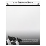 Three Black and White French Bulldogs Portrait Customized Letterhead