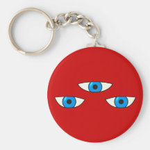 Three blue eyes three blue eyes key chain