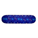 Three blue orbits photo skateboard deck