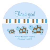 Three Blue Turtles Stripe Mod Favor Stickers