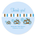 Three Blue Turtles Stripe Mod Favor Stickers