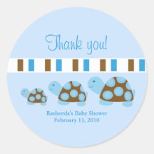 Three Blue Turtles Stripe Mod Favor Stickers