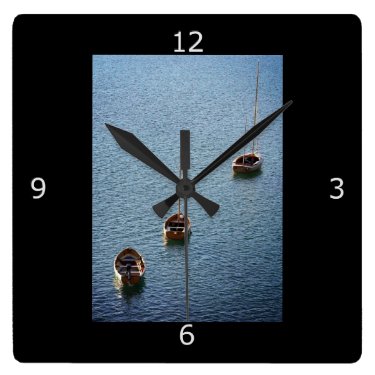 Three Boats on the Water Wall Clock