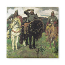 Three Bogatyrs (1898) by Viktor Vasnetsov Print Fridge Magnets