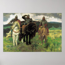 Three Bogatyrs (1898) by Viktor Vasnetsov Print