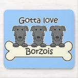 Three Borzois Mouse Mat