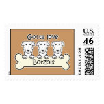 Three Borzois Postage Stamps