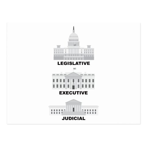 Three Branches of US Government Illustration Postcard Zazzle