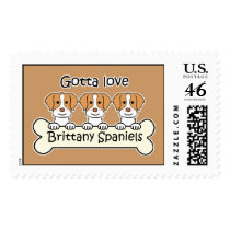 Three Brittany Spaniels Postage Stamps