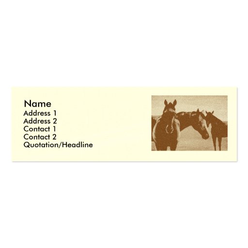 "Three Brown Horses" Customized Profile card Business Card Template (front side)