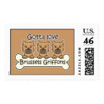 Three Brussels Griffons postage