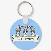 Three Bull Terriers keychains