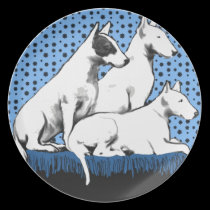Three Bull Terriers plates