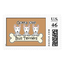 Three Bull Terriers Stamp