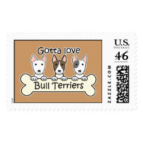 Three Bull Terriers Stamp