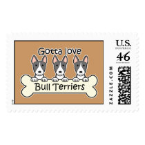 Three Bull Terriers Stamps