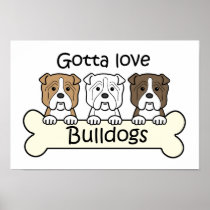 Three Bulldogs Print
