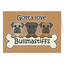 Three Bullmastiffs Card