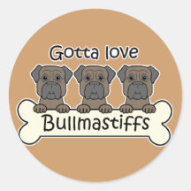 Three Bullmastiffs Stickers