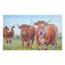 Three  Bulls Painting Rectangular Sticker