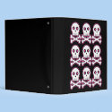 Three By Three Pink Kawaii Skulls Binder by mariannegilliand Three By Three Pink Kawaii Skulls Binder