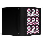 Three By Three Pink Kawaii Skulls Binder