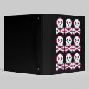Three By Three Pink Kawaii Skulls Binder