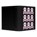 Three By Three Pink Kawaii Skulls Binder