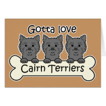 Three Cairn Terriers cards