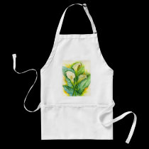 Three Cala Lilies Painting - Multi aprons