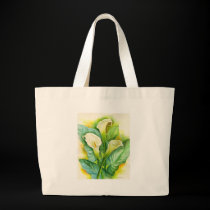 Three Cala Lilies Painting - Multi bags