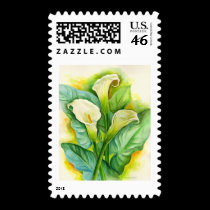 Three Cala Lilies Painting - Multi stamps