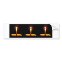 Three Candles Against Black.jpg Bumper Stickers