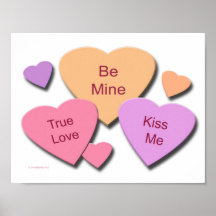 Three Candy Hearts Print