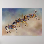 Three Carousel Horses Posters, Fine Art