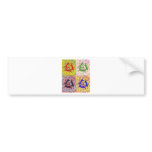 Three Cat Pop Art Multicoloured Bumper Stickers