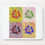 Three Cat Pop Art Multicoloured Mouse Pads