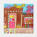 Three Cats at an Adobe Gingerbread House Magnets