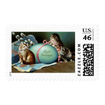 Three Cats & Big Blue Easter Egg Stamps