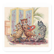 Three Cats by Louis Wain Stickers