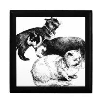 Three Cats Drawing Jewelry Box